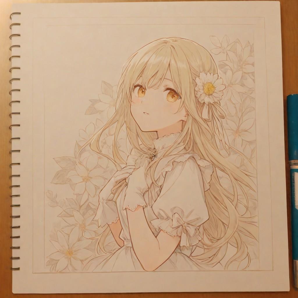 ノートに描かれた少女