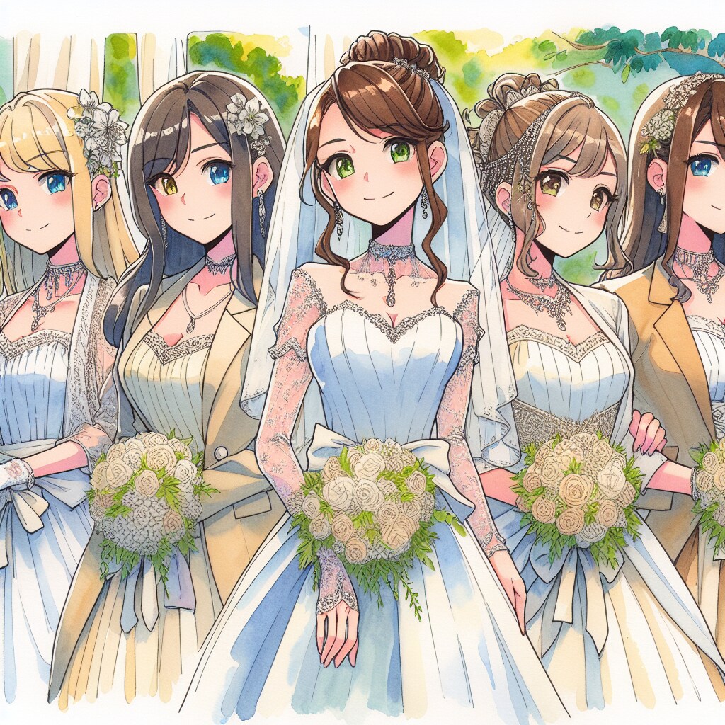 五人の花嫁 | の人気AIイラスト・グラビア