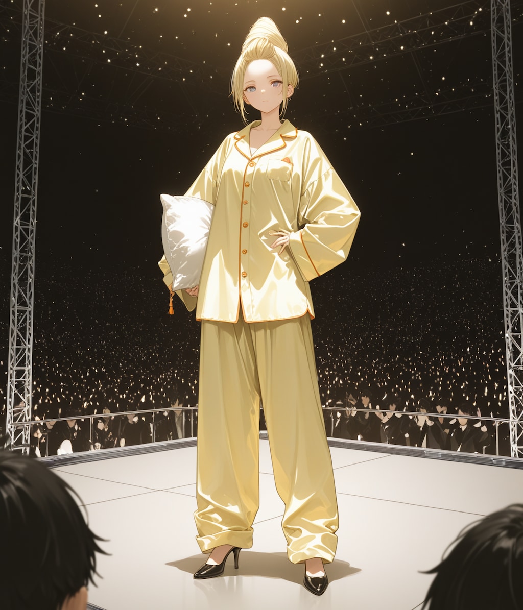 ファッションショー特有のパジャマみたいな恰好