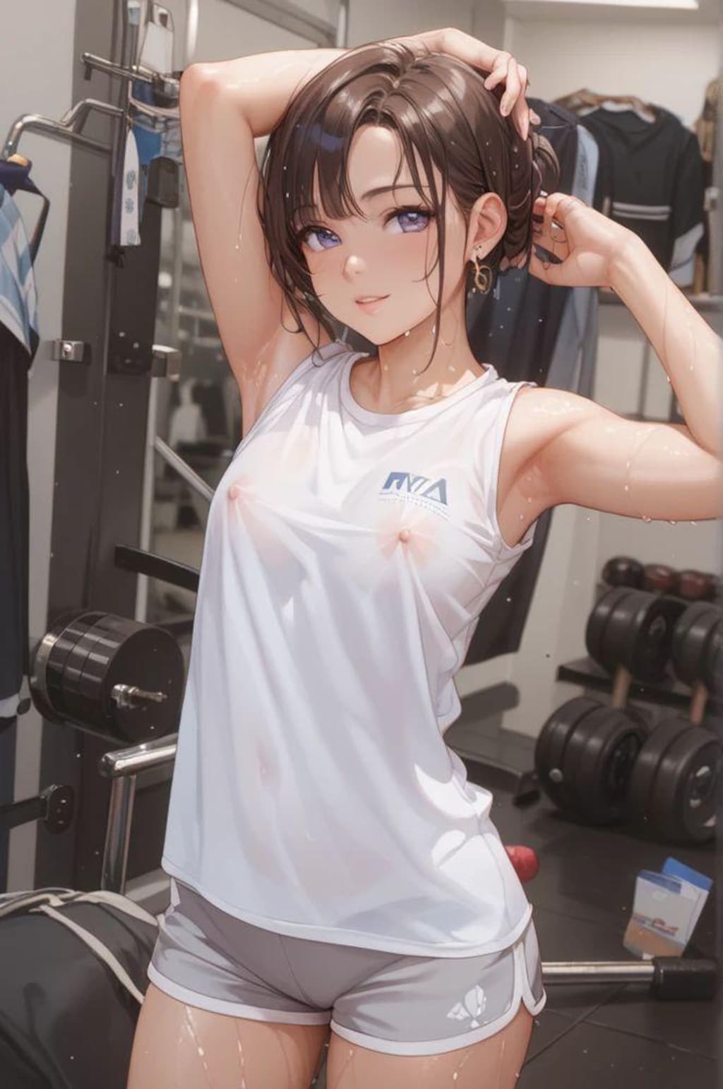 透け透けノーブラTシャツな女の子