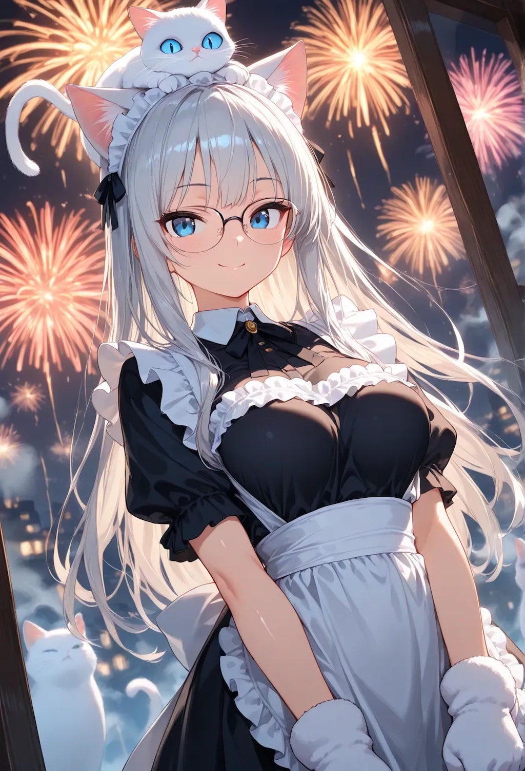 虹にも負けず　夜の花火にも負けない