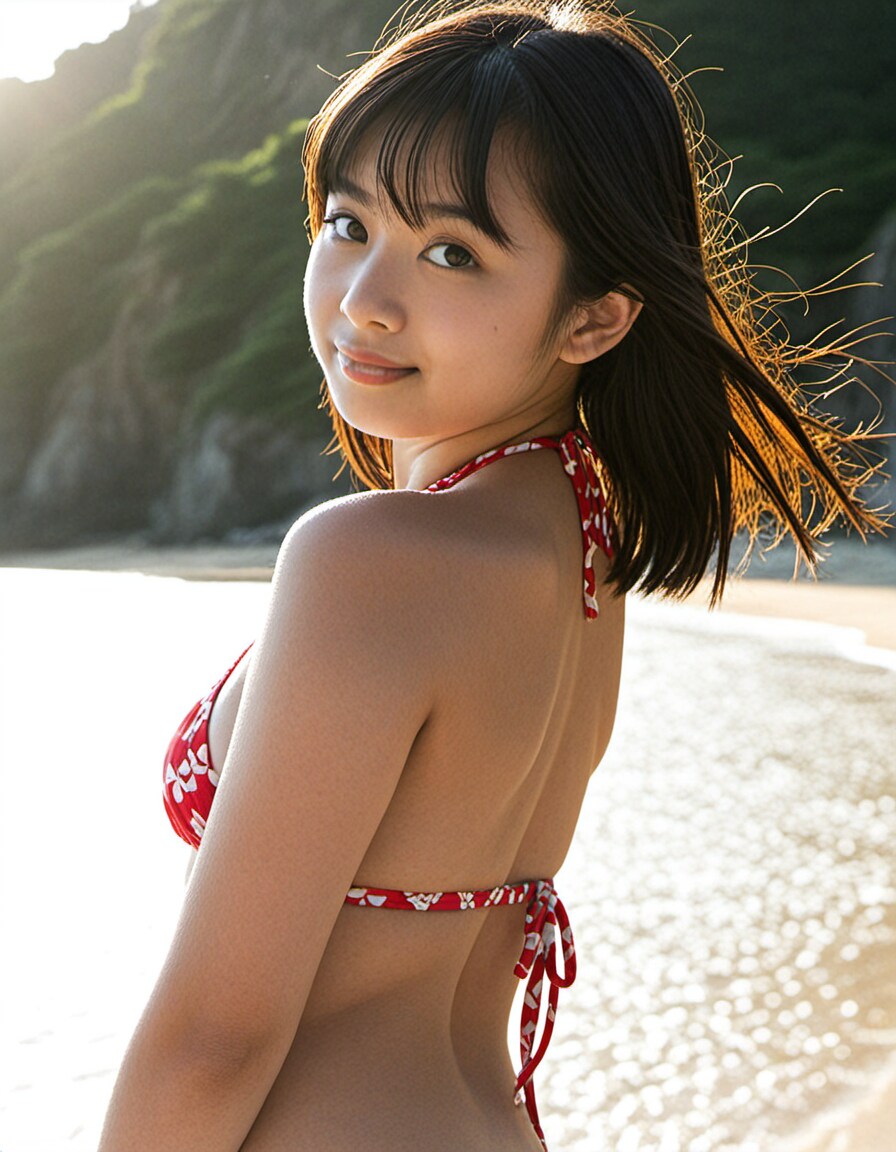海を楽しむ美少女_7