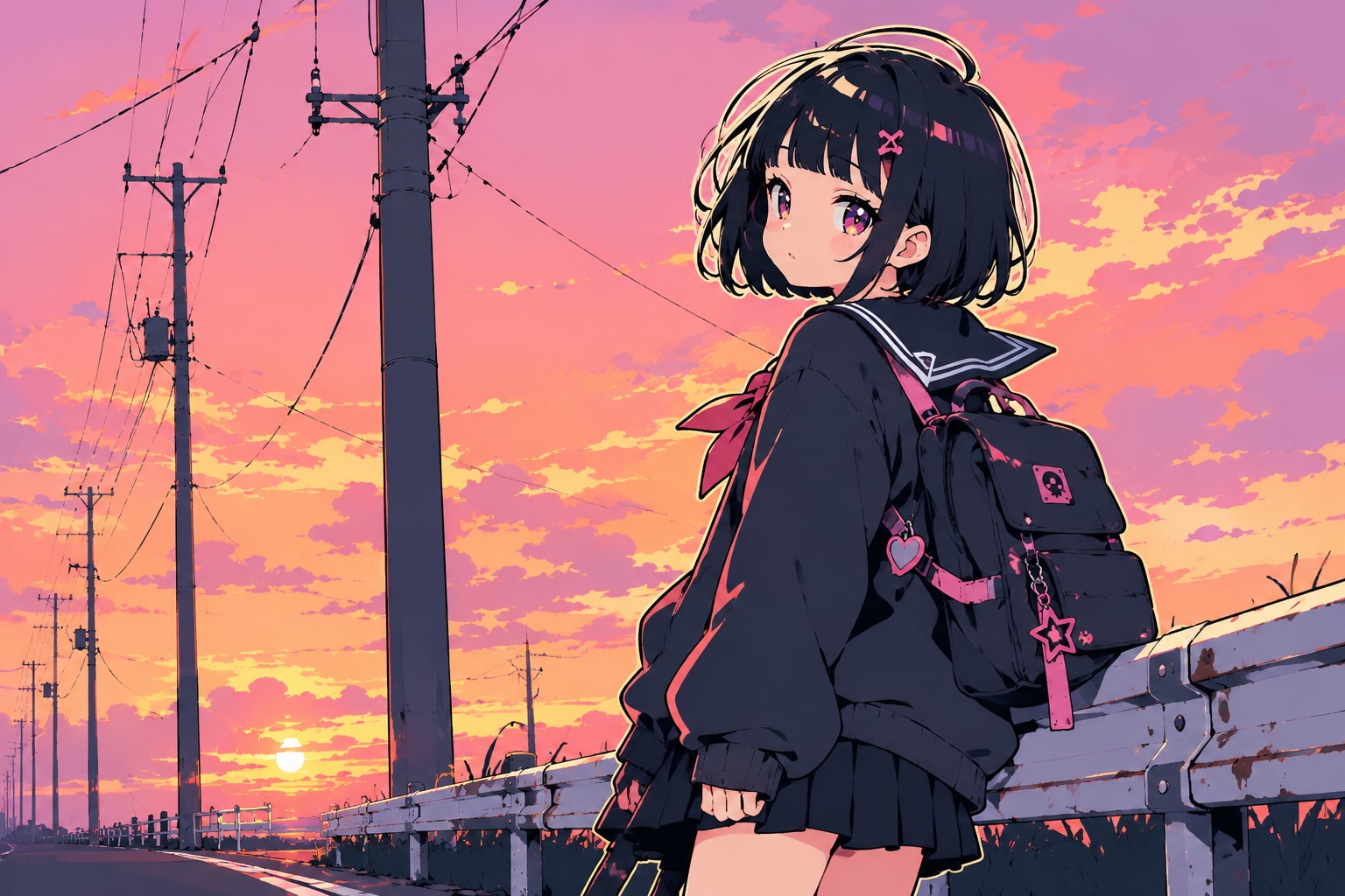 夕闇と少女61 | の人気AIイラスト・グラビア