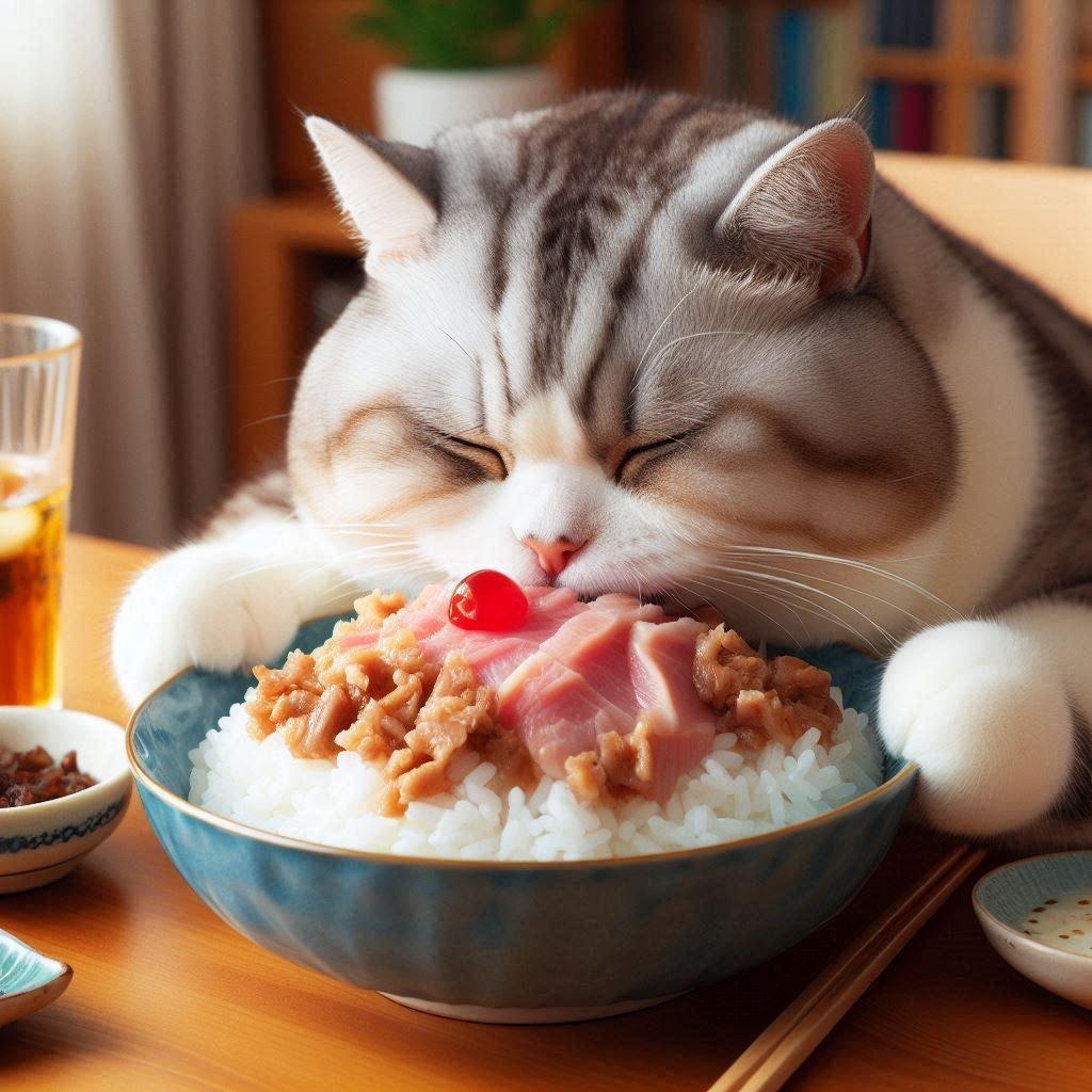 ねこまんま食べて、まんまと太った！