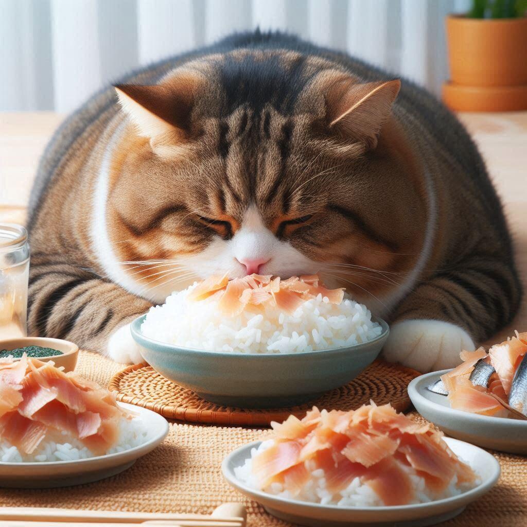 ねこまんま食べて、まんまと太った！