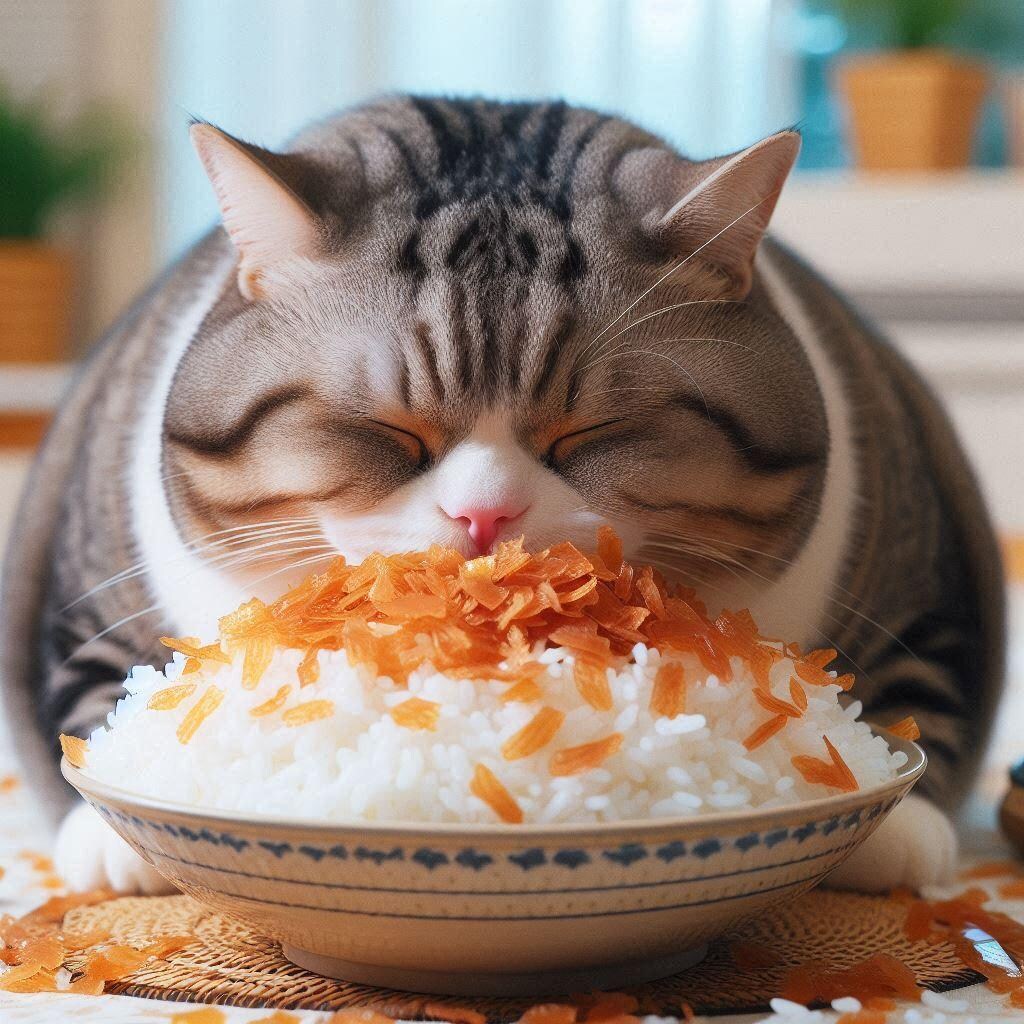 ねこまんま食べて、まんまと太った！