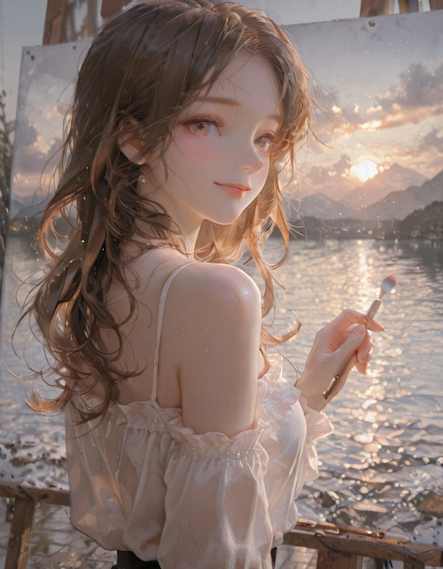 「芸術の秋」を描く君 | の人気AIイラスト・グラビア