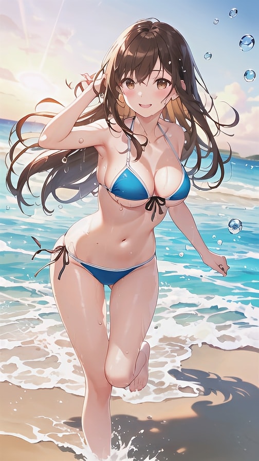ビーチの彼女