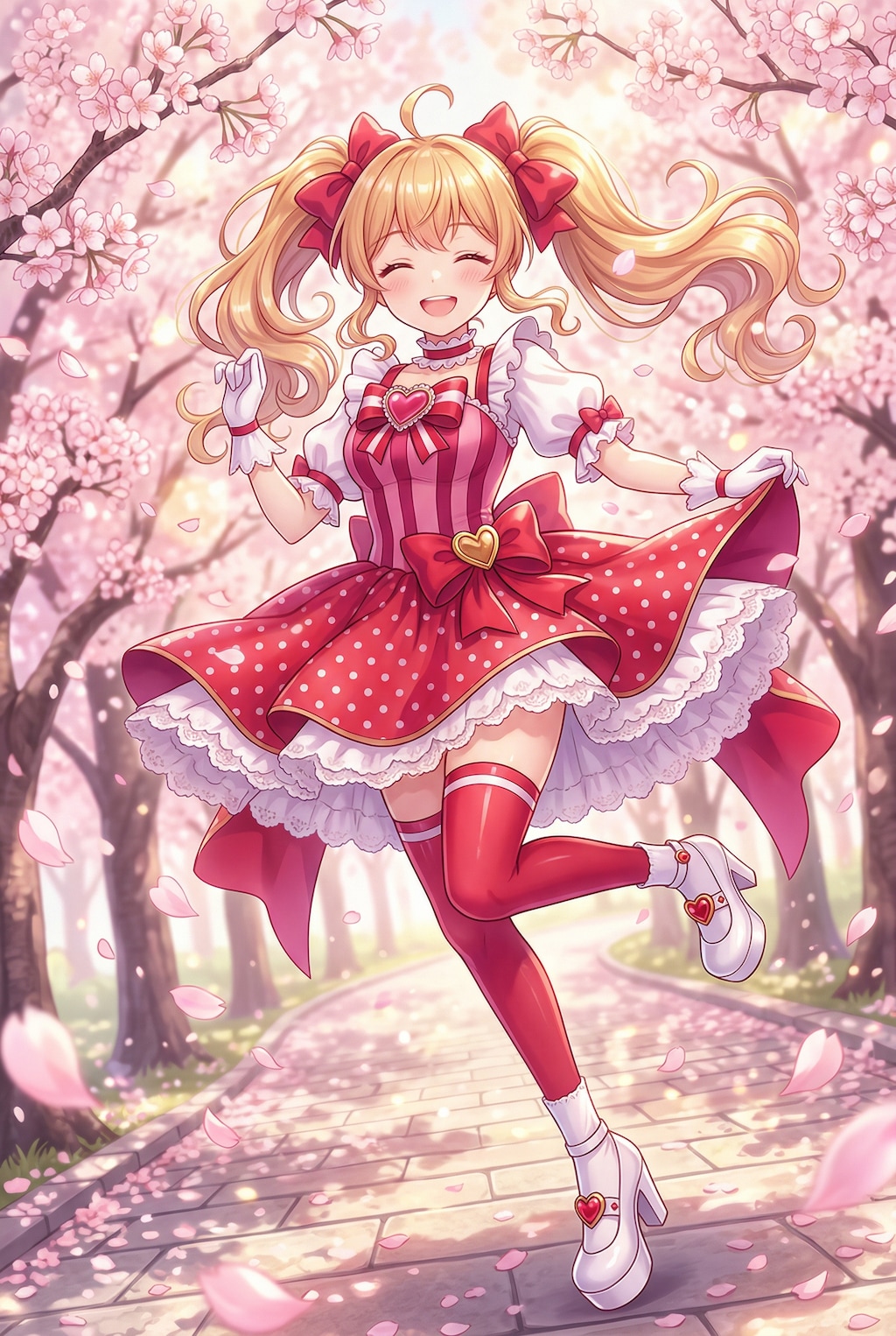 桜風舞う紅恋の微笑