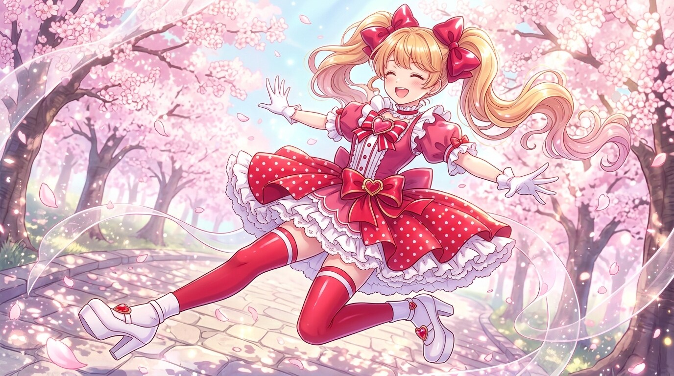 桜風舞う紅恋の微笑 | の人気AIイラスト・グラビア