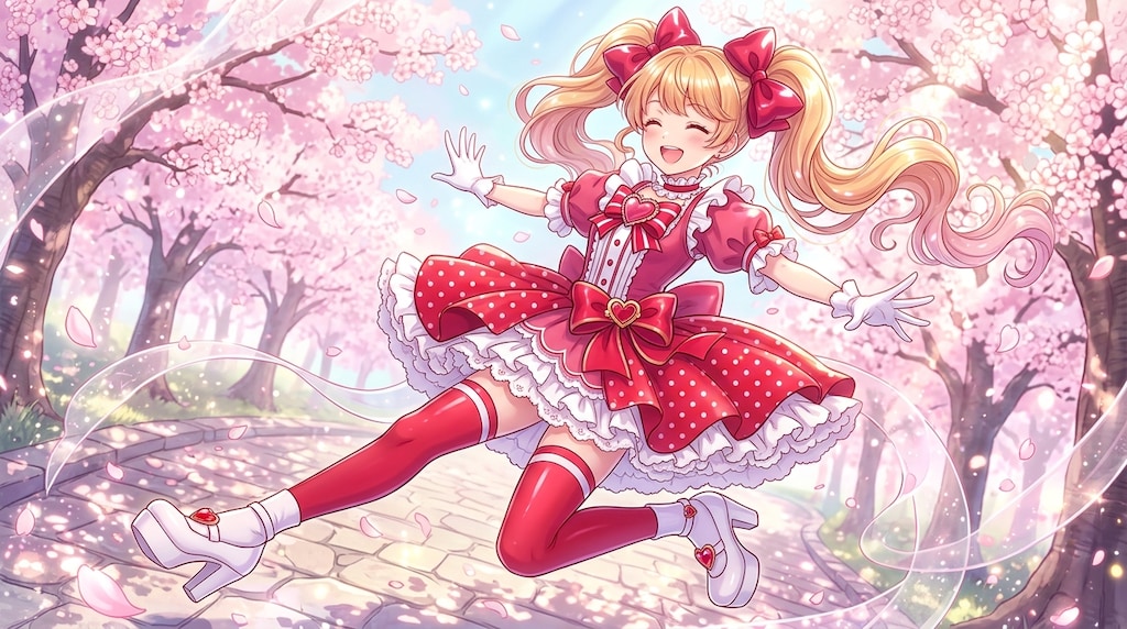 桜風舞う紅恋の微笑