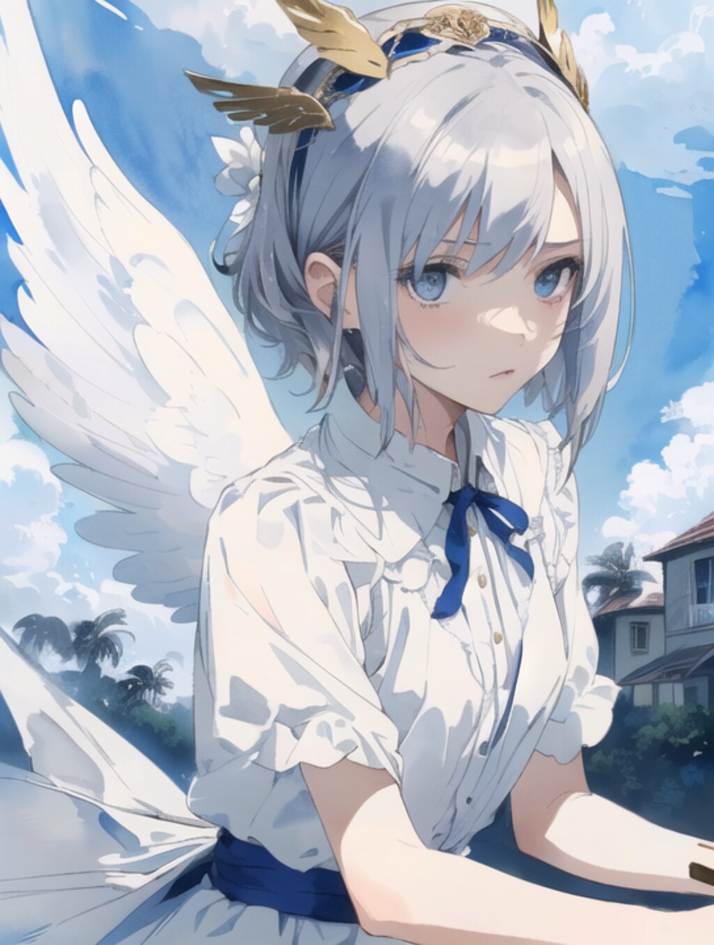 白いブラウスの天使の子
