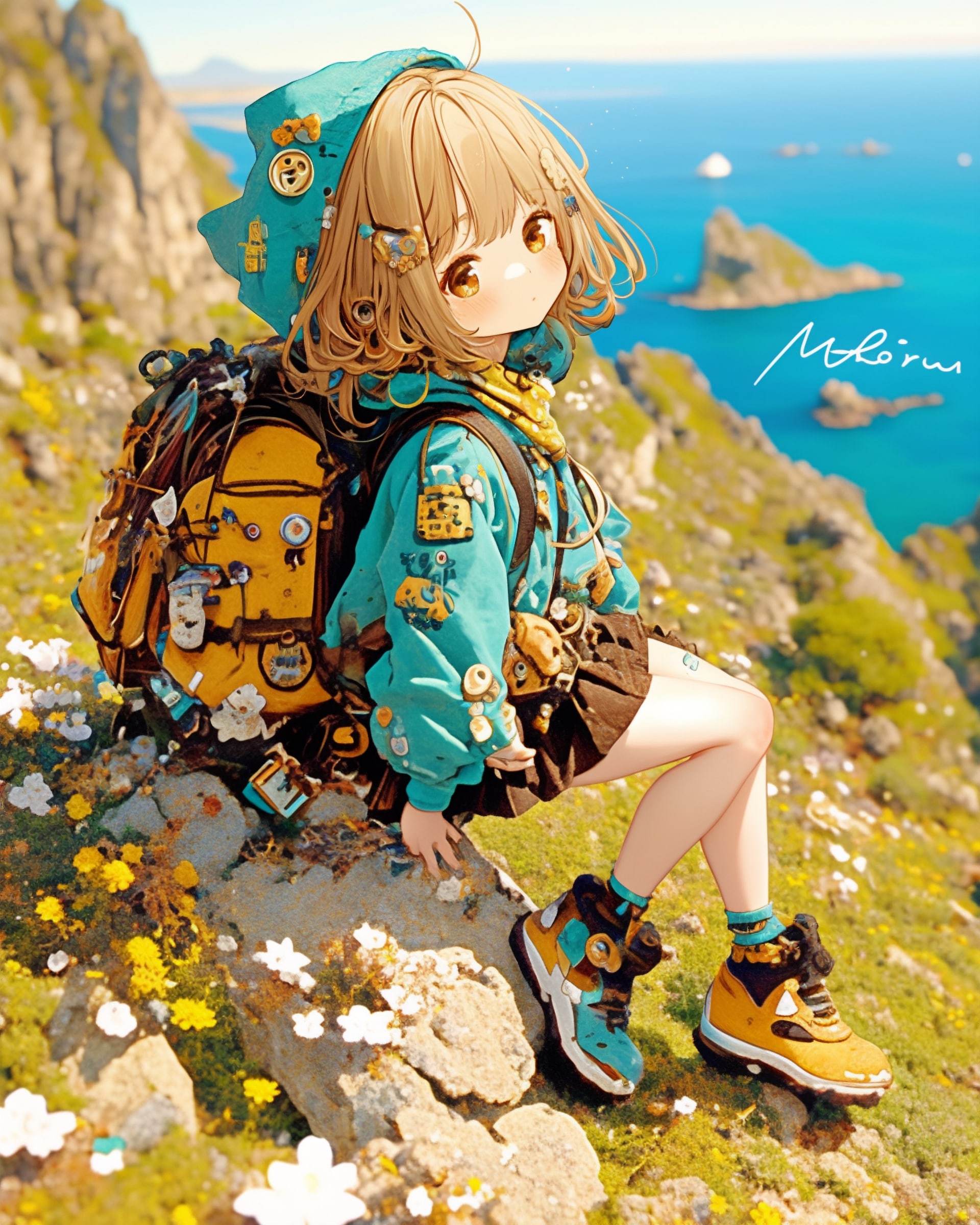 輝く海と希望の丘 | の人気AIイラスト・グラビア