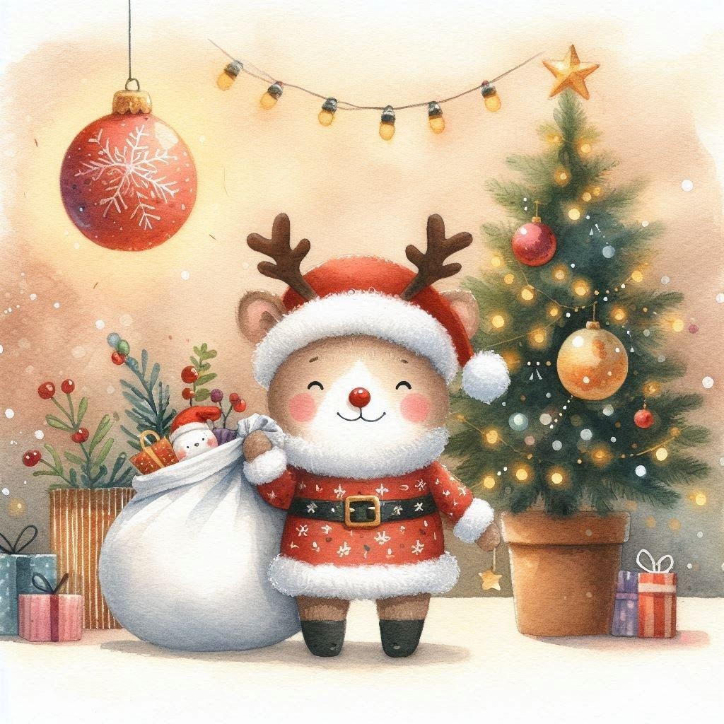 🐱もふもふトナカイ猫サンタ🎅