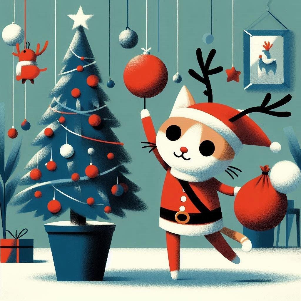 🐱もふもふトナカイ猫サンタ🎅