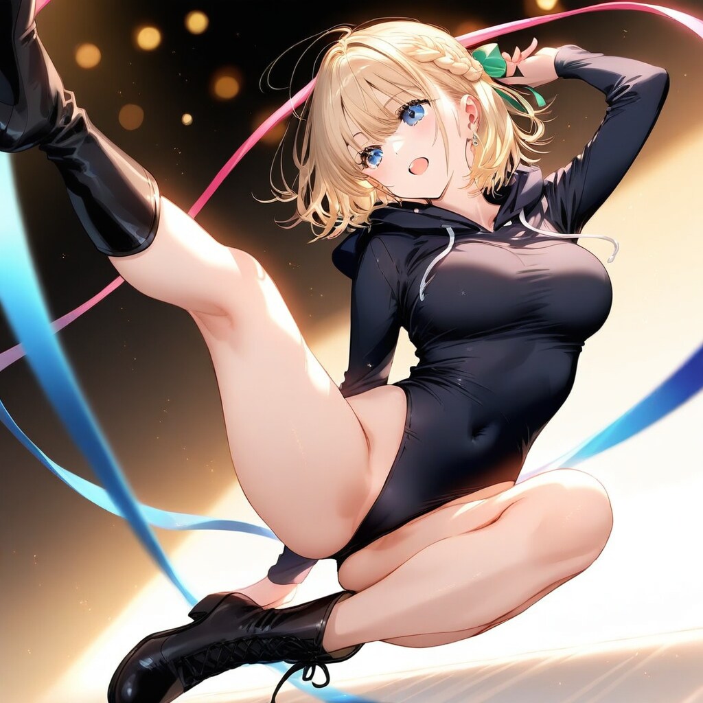 金髪ショート新体操美少女