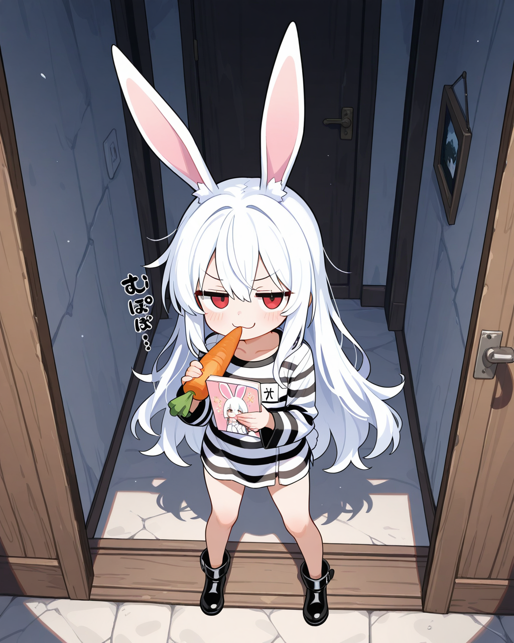 囚人服を着たうさぎ