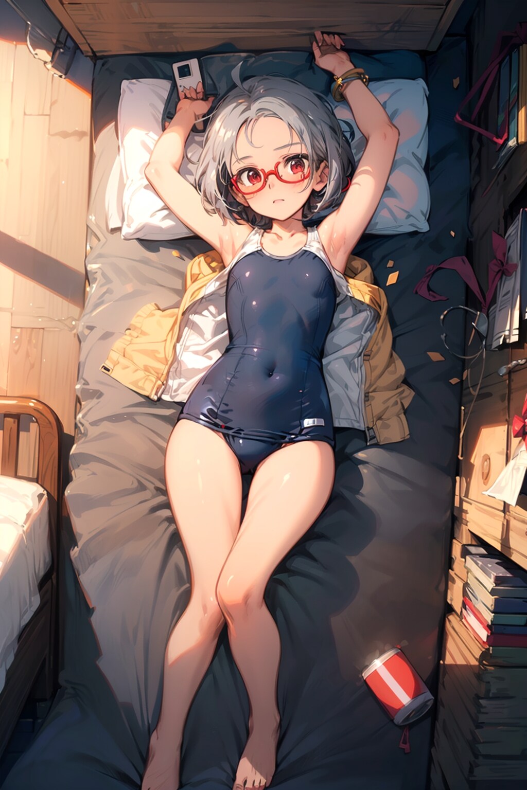 スク水の眼鏡っ娘
