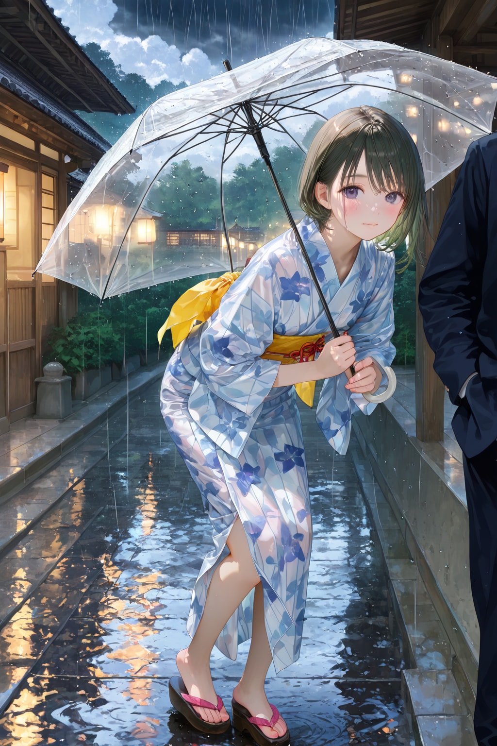 雨、降ってきちゃった。