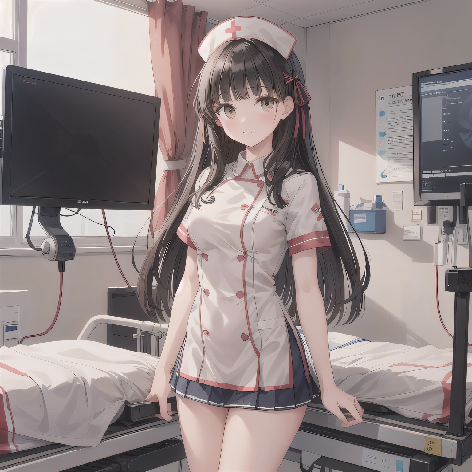 黒髪ロングで白衣の少女３５ | の人気AIイラスト・グラビア