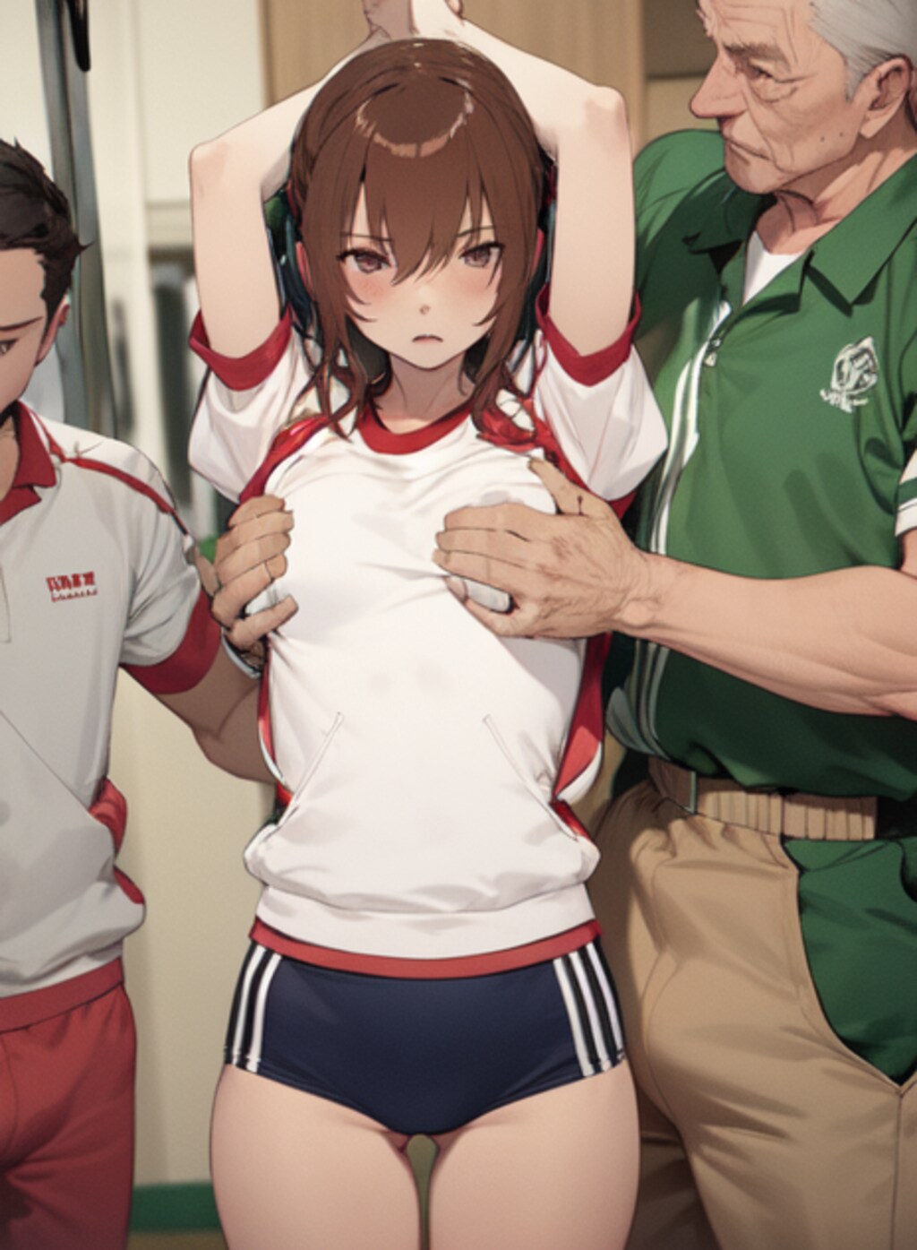 胸触りブルマ