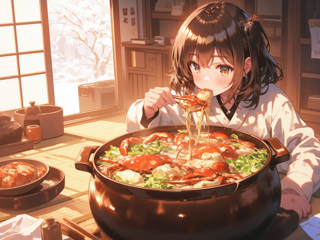 独り占めで、かにをくえるんだな！