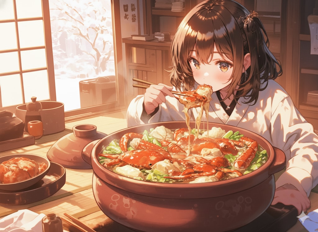 独り占めで、かにをくえるんだな！