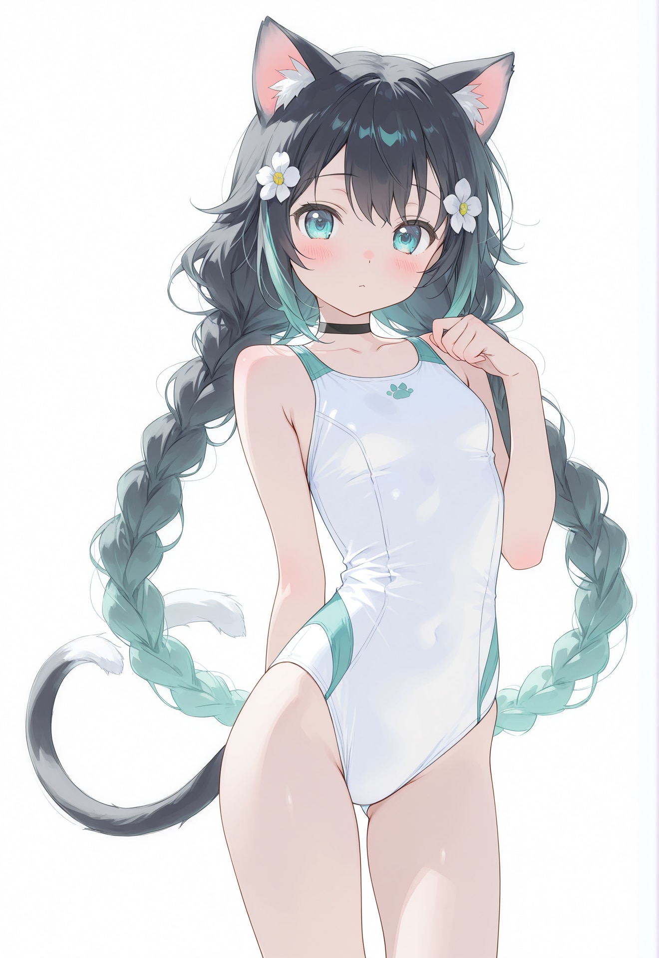 競泳水着の黒猫ちゃん
