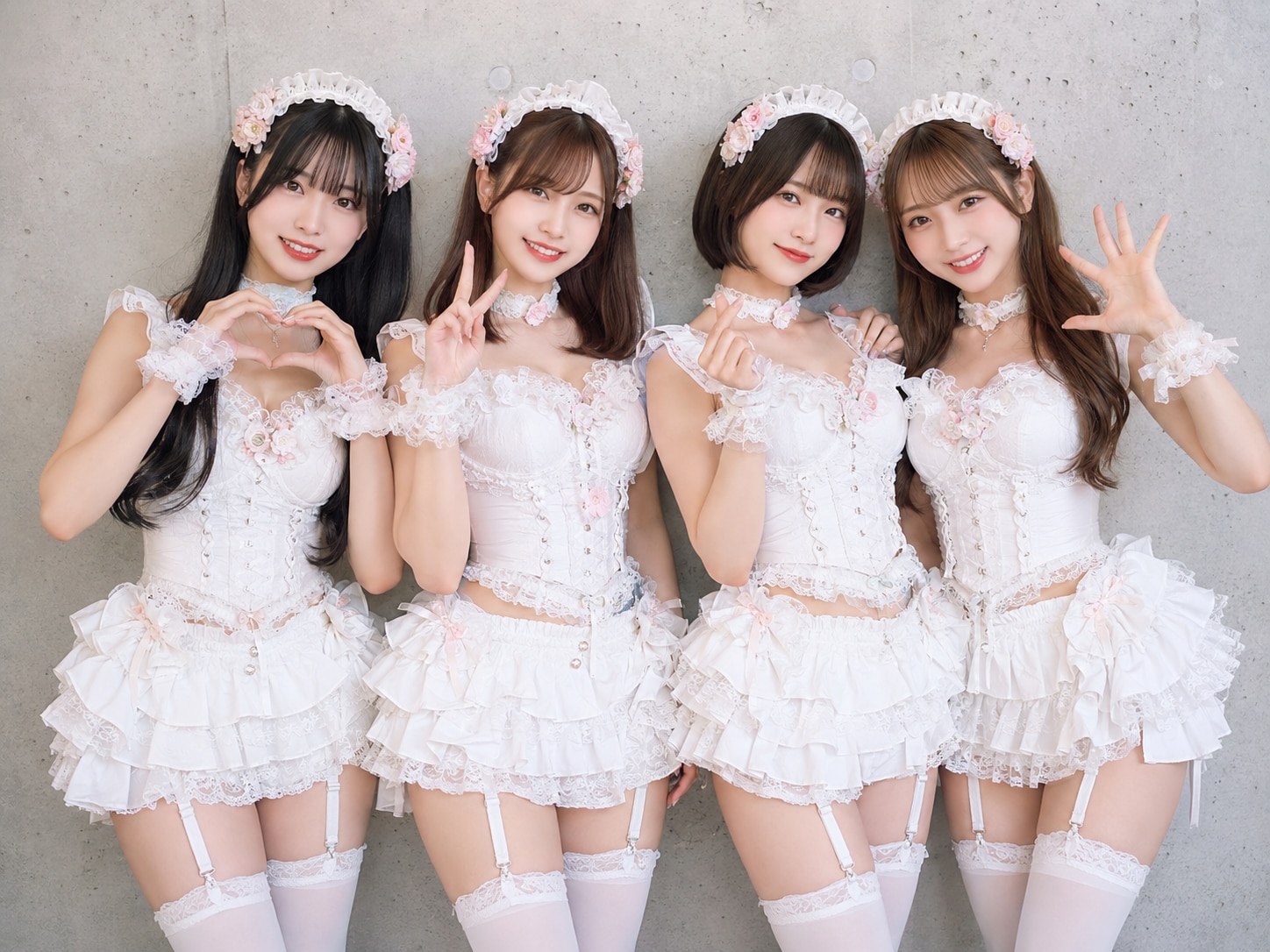 白レースコーデ♡4人のきらきらスマイル💕