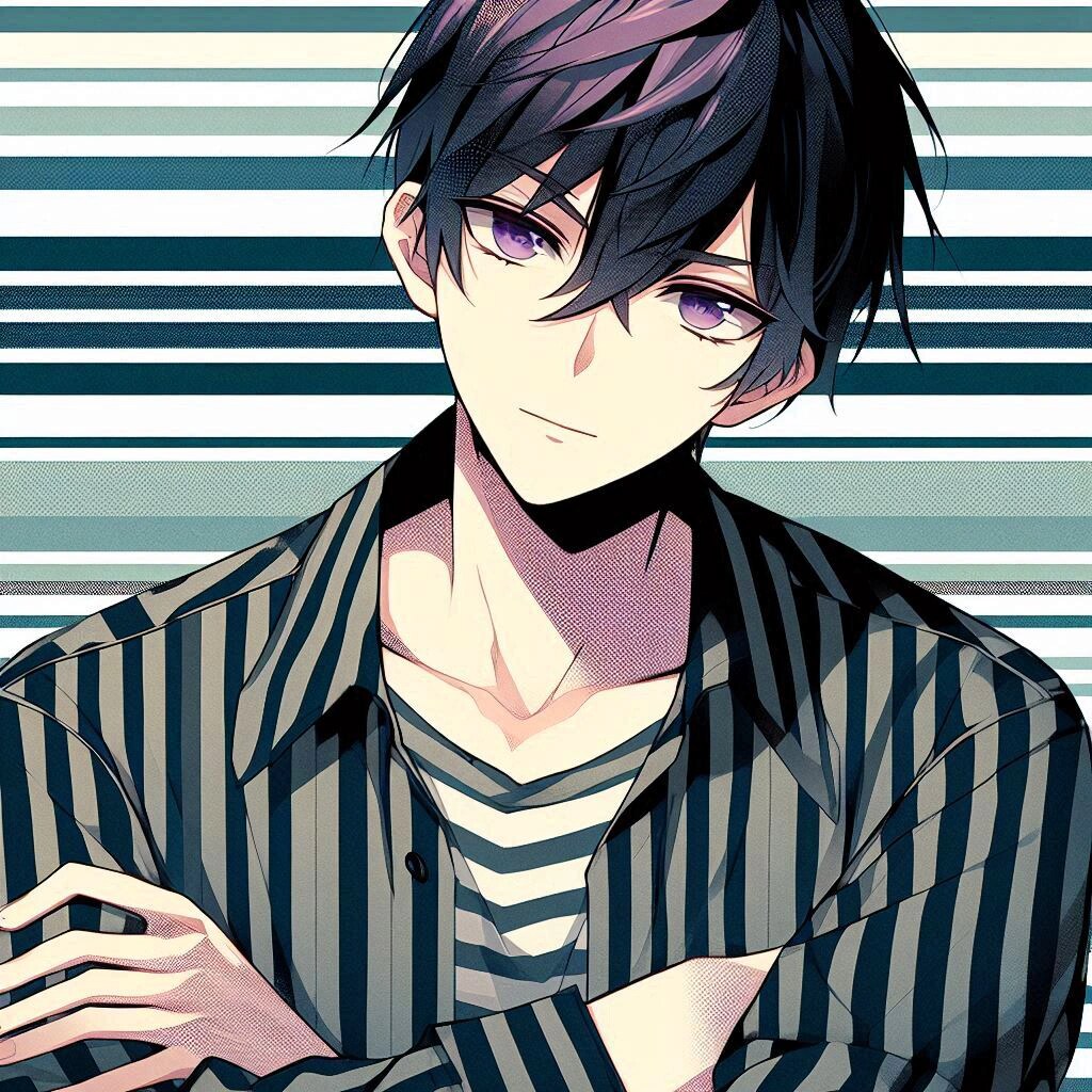 ボーダーな、黒髪短髪男性★その2(12枚) | の人気AIイラスト・グラビア