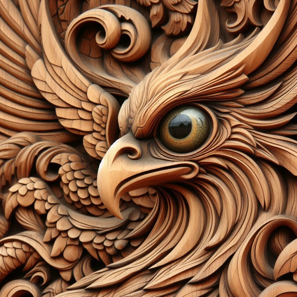 グリフォン・木彫レリーフ