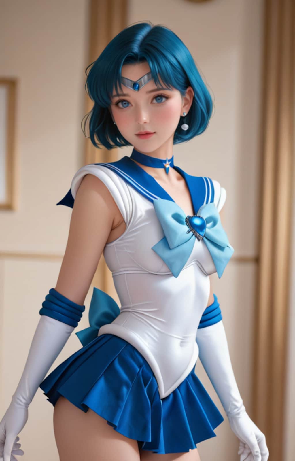 彼女にセーラー戦士のコスプレを(青い子　IL）