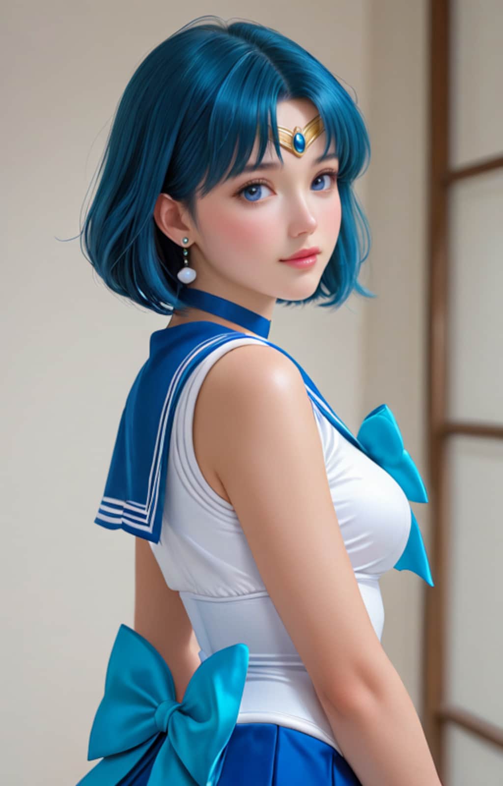 彼女にセーラー戦士のコスプレを(青い子　IL）