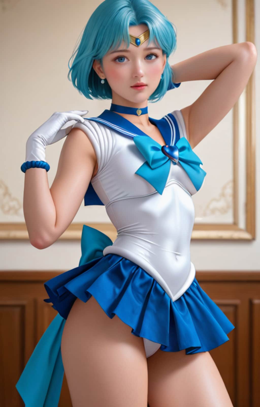 彼女にセーラー戦士のコスプレを(青い子　IL）