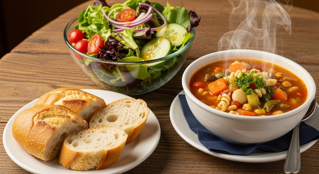 摩訶不思議食堂のミネストローネセット