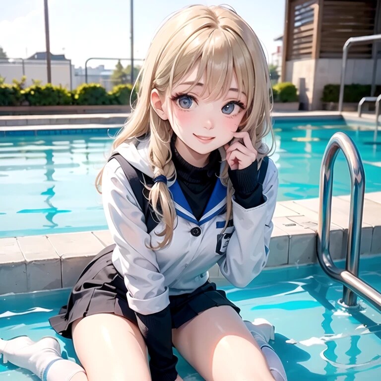 えっお兄ちゃんまだ水に浮く術マスターしてないの？・・・ﾎﾟﾘﾎﾟﾘ | の人気AIイラスト・グラビア