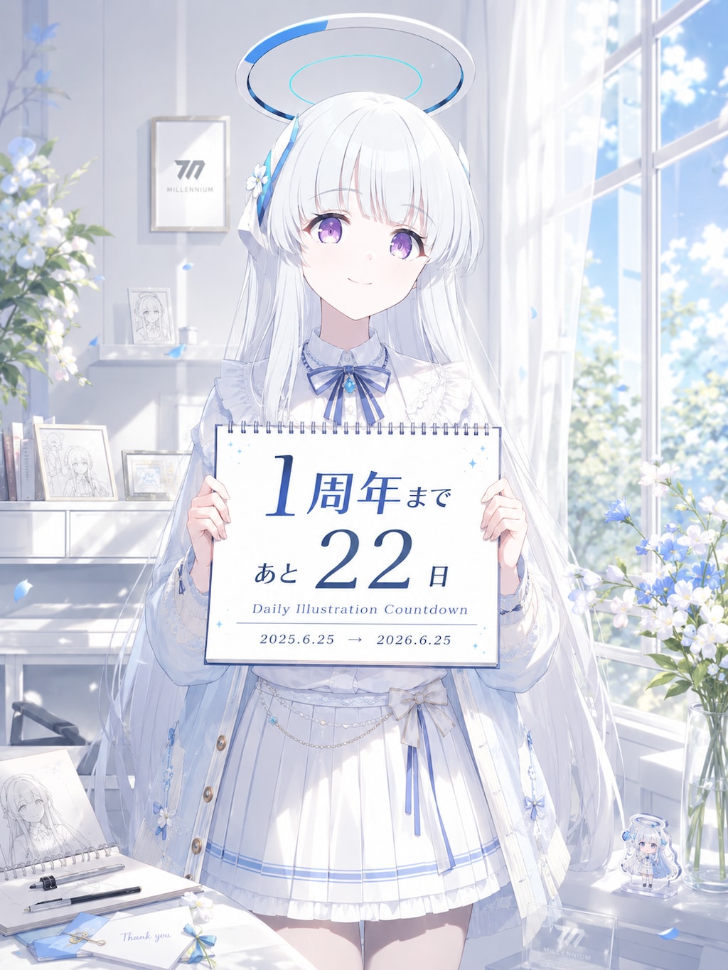 デイリーイラスト1周年カウントダウン