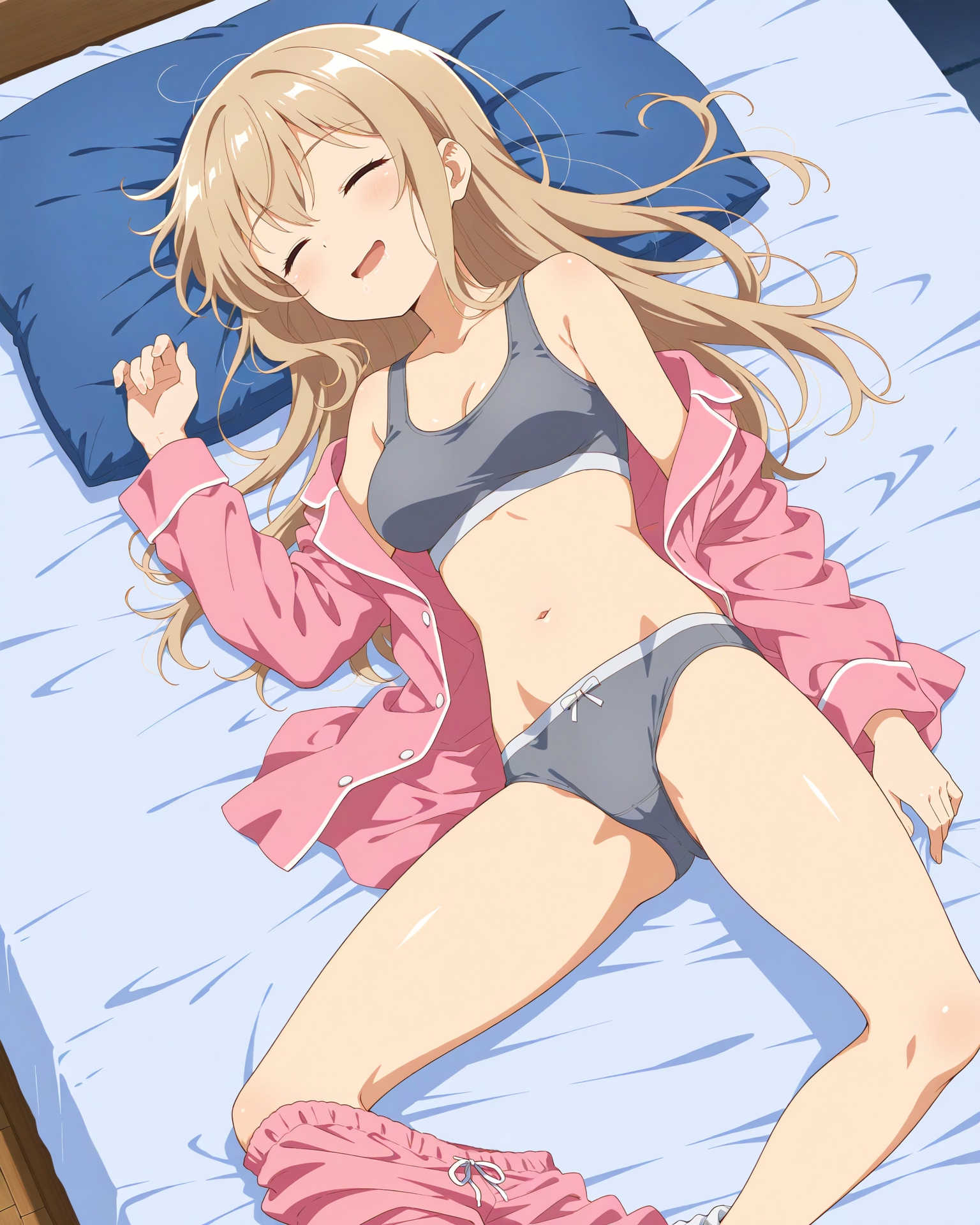 寝てる間に脱げてる子