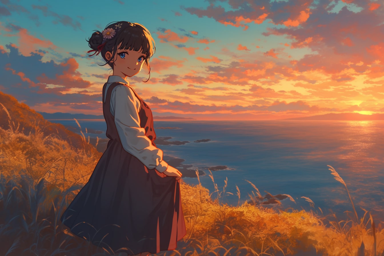 夕暮れのおだんごちゃん🍡✨127 | の人気AIイラスト・グラビア