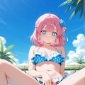 浮き輪でぷかぷか、こまのちゃん 3枚目
