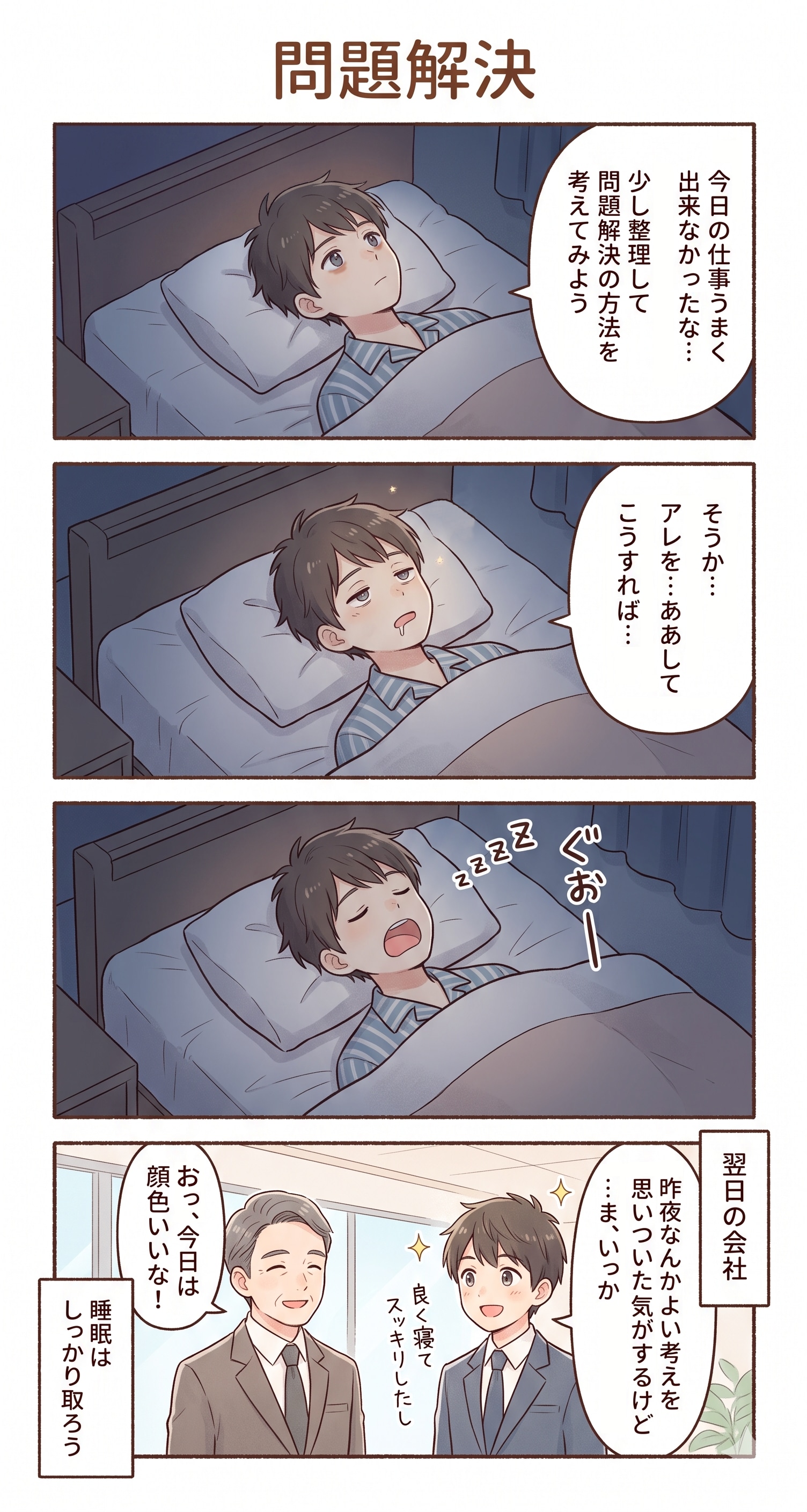 #73 ゆる日常4コマ「問題解決」