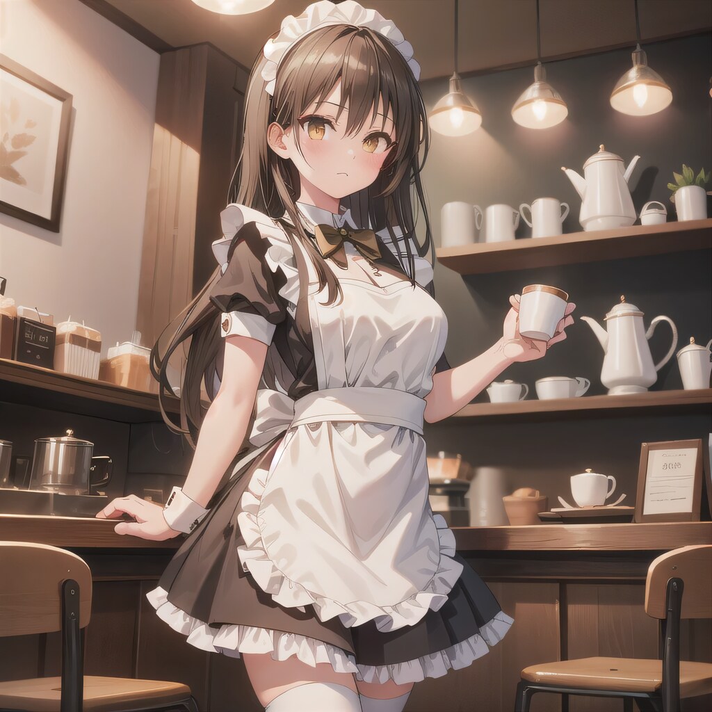 黒髪ロングでカフェの少女１３