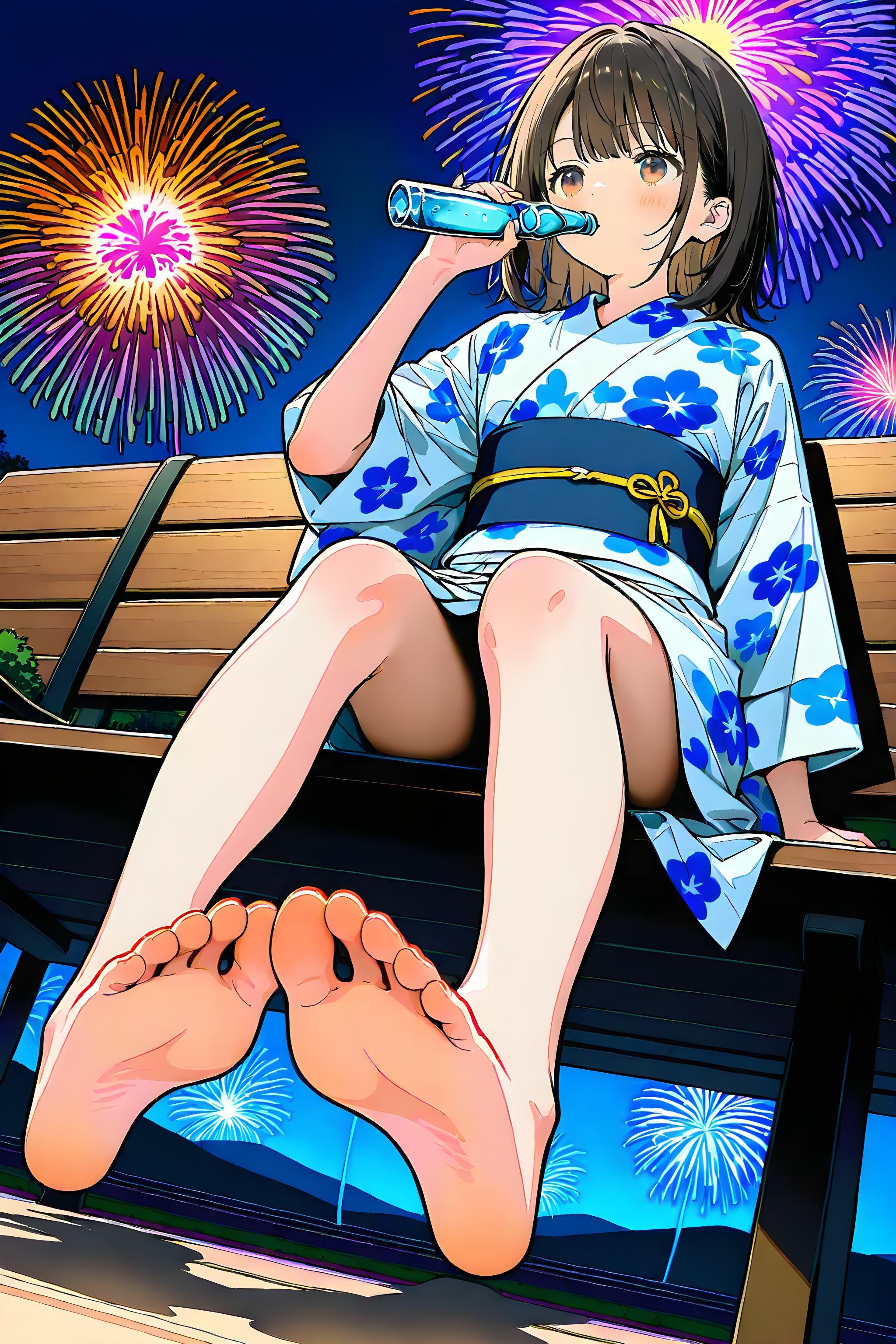 花火とラムネ | の人気AIイラスト・グラビア