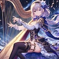 ハープを奏でる美女 4枚目
