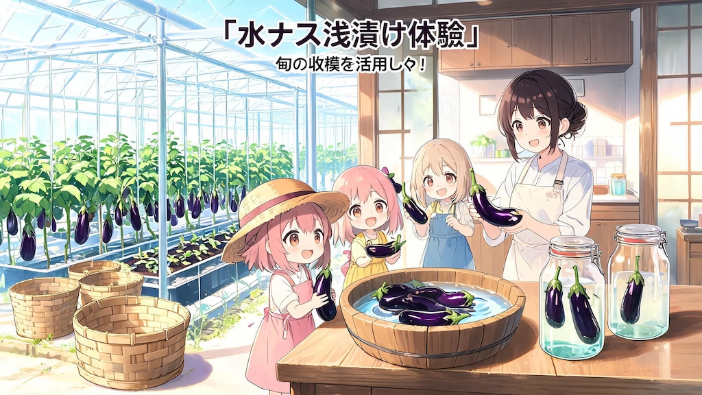旬の水ナスで浅漬作り体験！１