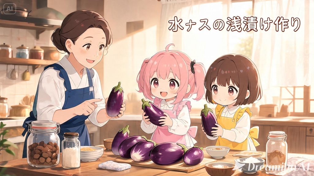 旬の水ナスで浅漬作り体験！１