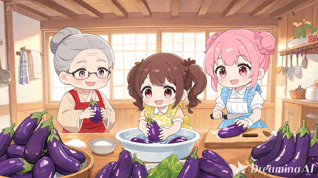旬の水ナスで浅漬作り体験！１