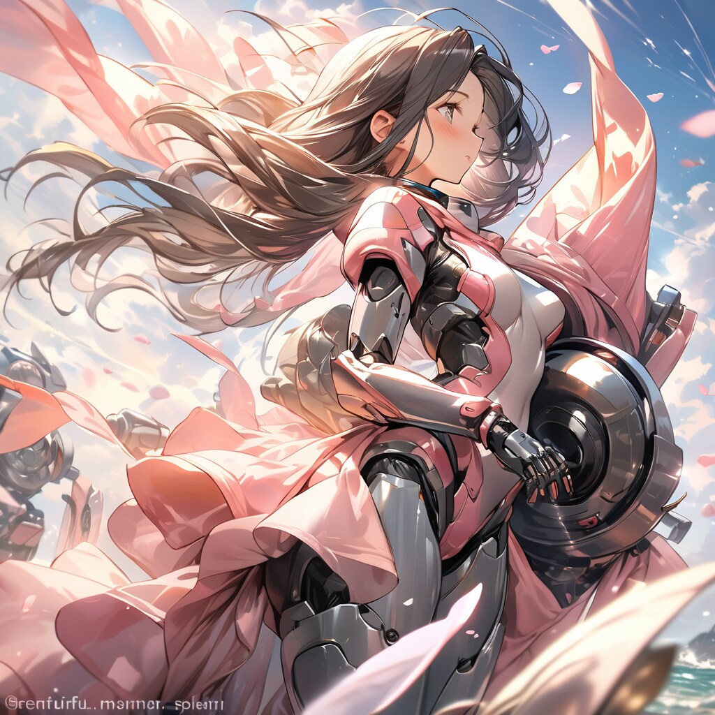 ピンクのメカ娘