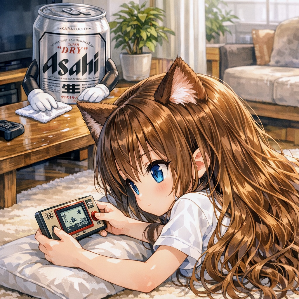 ゲームウォッチで遊ぶ小さな女の子