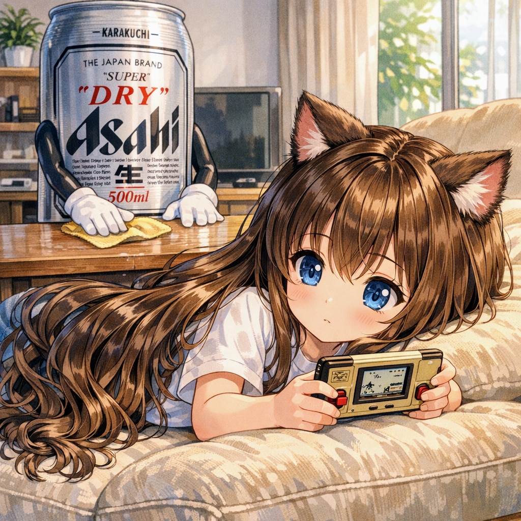 ゲームウォッチで遊ぶ小さな女の子